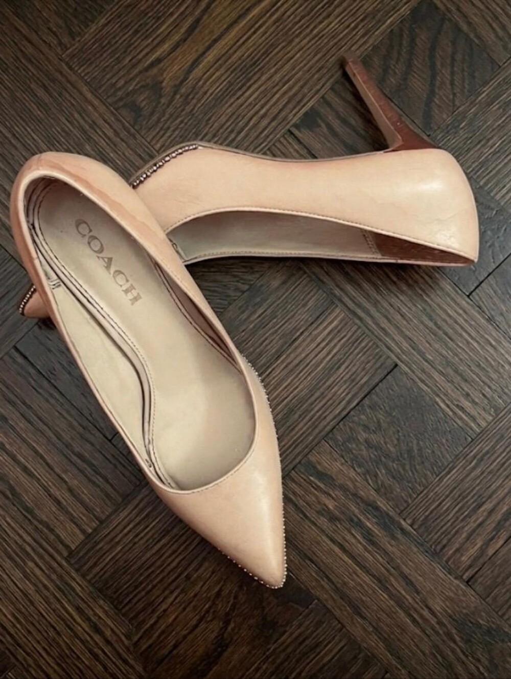 Coach Nude Blush Pointed-Toe Stiletto Pumps, Size: 9B.